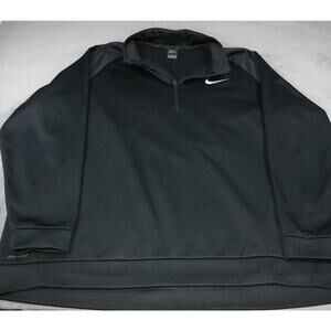 Nike Dri-Fit Sweatshirt Mens 4XL Black Pullover 1/2 Zip Moisture Wicking Classic